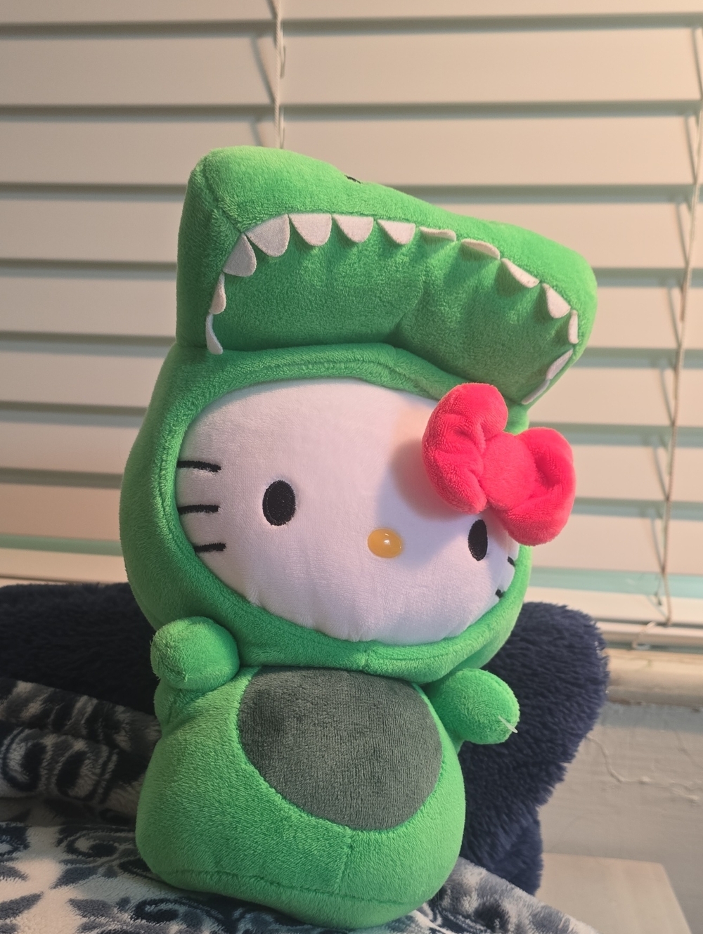 Hello Kitty Green Dinosaur Costume Plush with Pink Bow